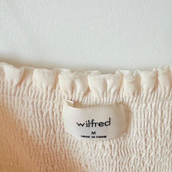 Aritzia Wilfred Tempest Sleeveless Tiered Chiffon Mini Dress Off White Medium - Picture 6 of 7